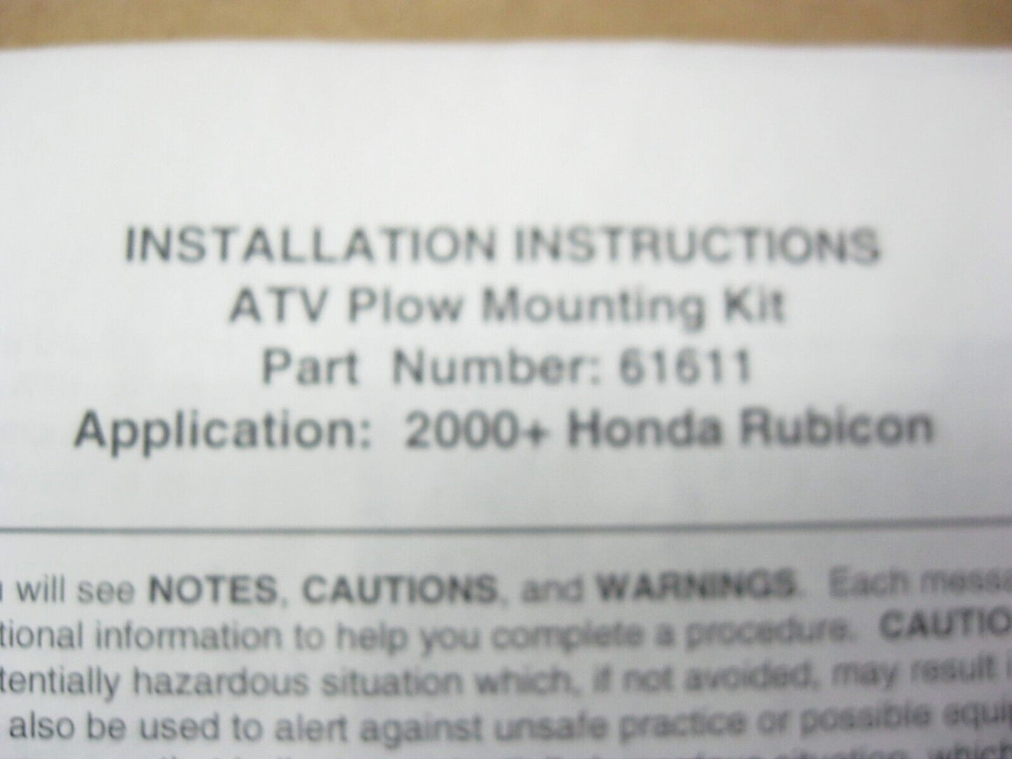 PARTIAL Plow or Winch Mount, Unknown Fitment, Wrong Manuals, See Size Photos