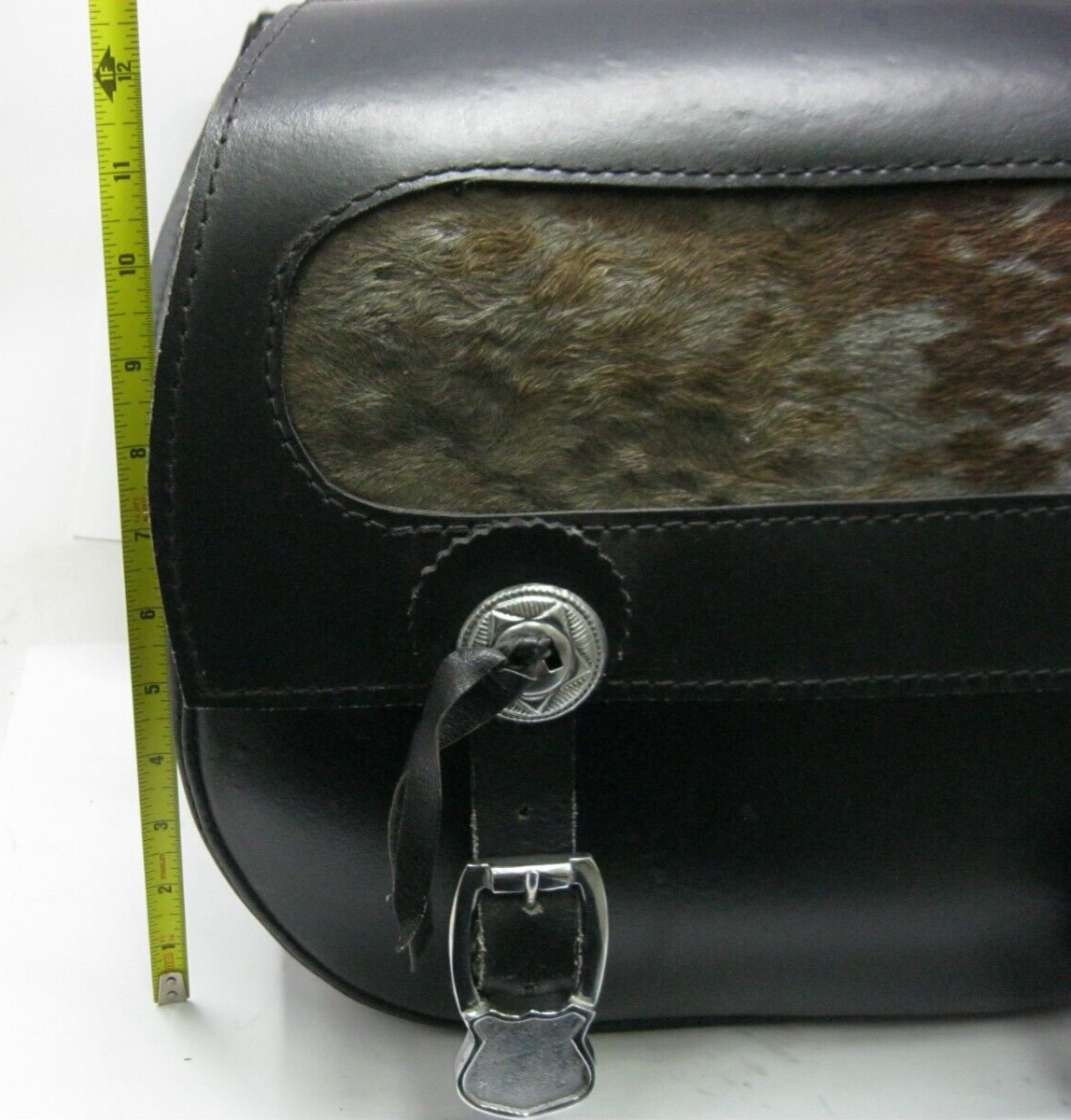 Unbranded Western Style Universal Saddlebags with Cow Hide Inlay