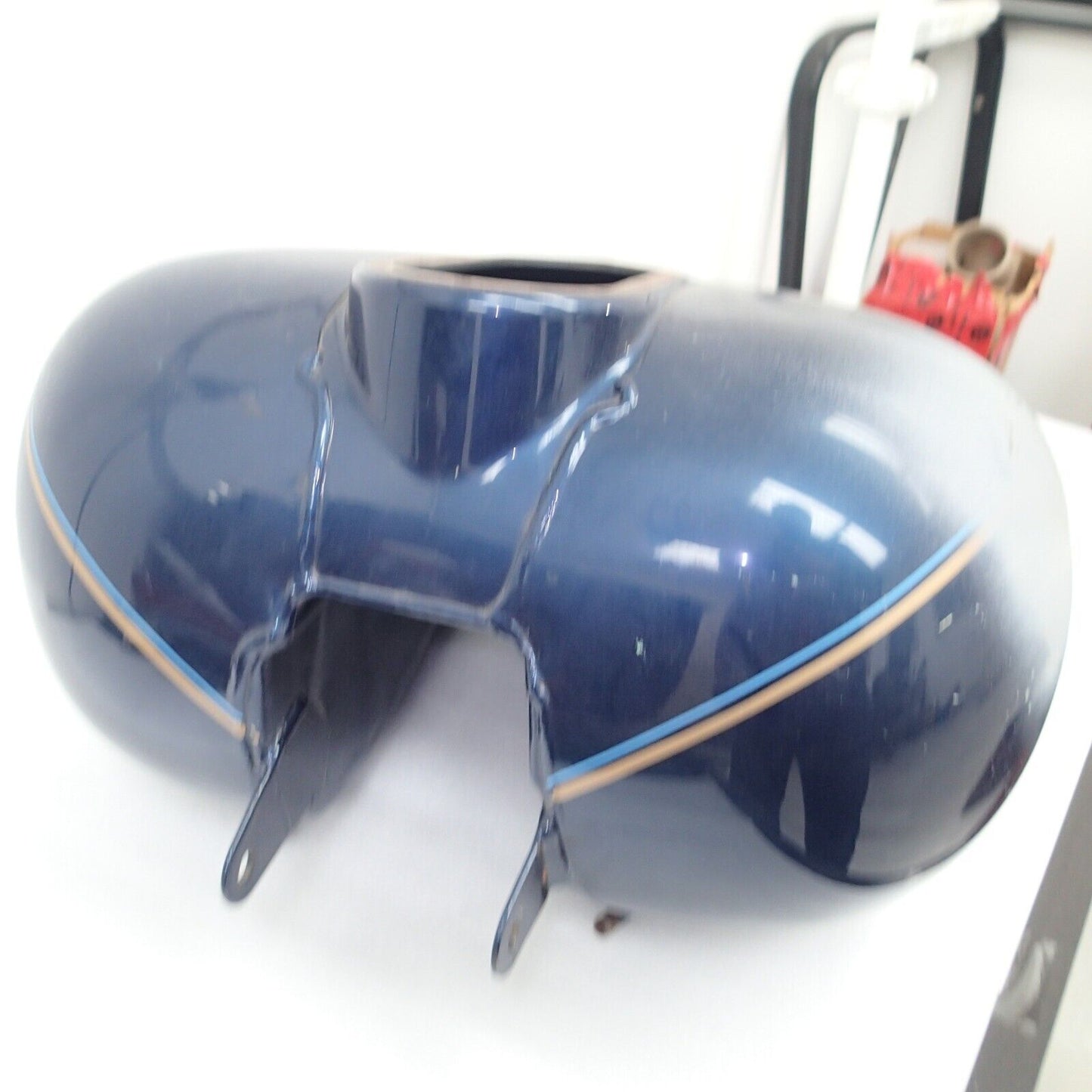 HARLEY '98 FLHTCI ELECTRA GLIDE INJECTION FUEL TANK SINISTER BLUE PEARL DAMAGED