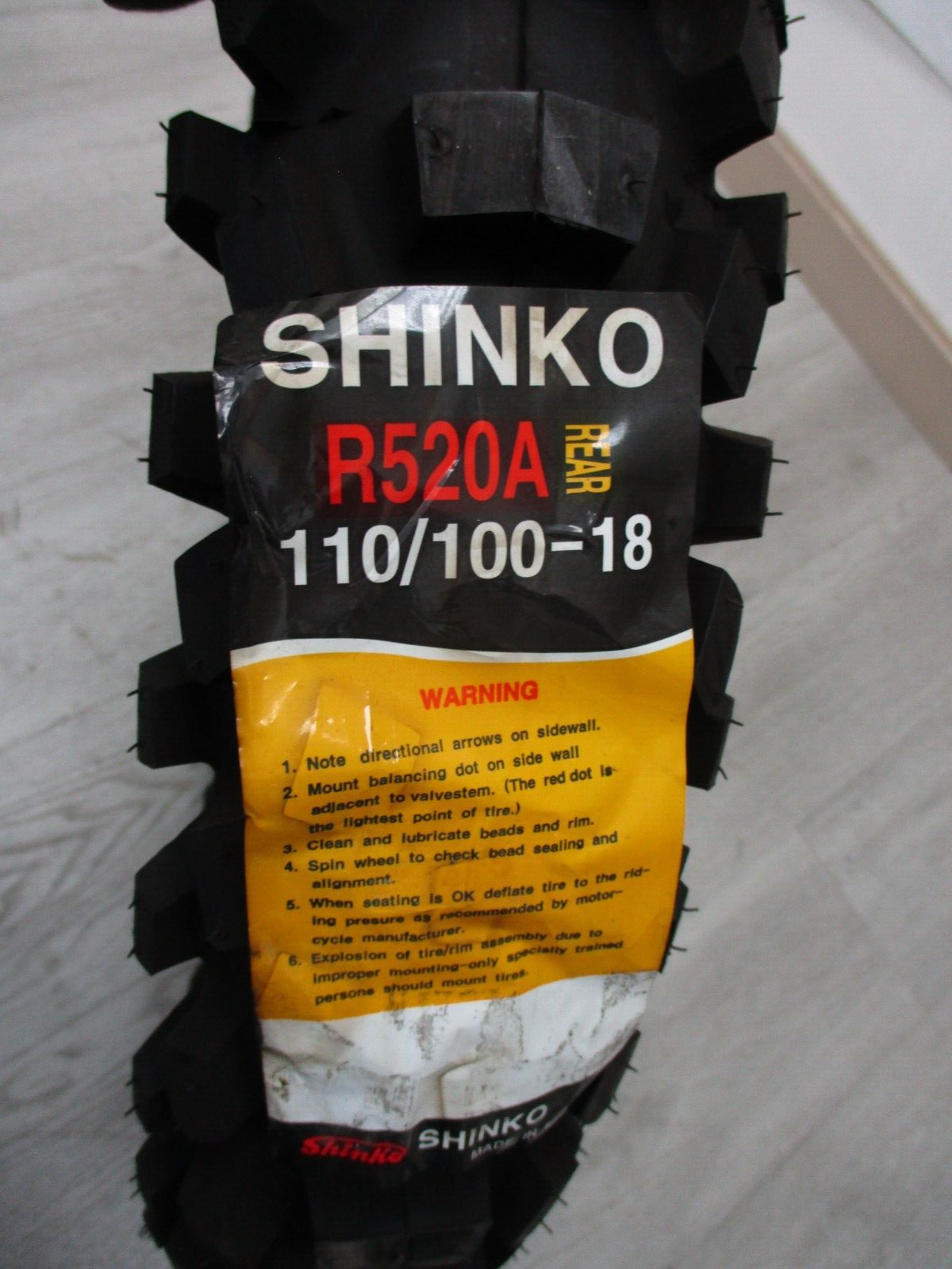 110/100-18 R520A TIRE Shinko REAR 87-4333