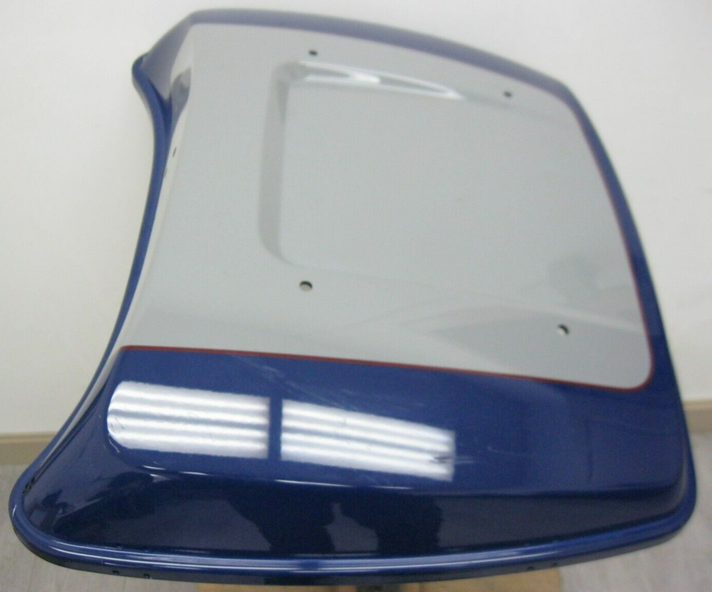 Harley-Davidson OEM 2014 & Newer Blue/Silver Tour-Pak Lid, Scuffs in Paint