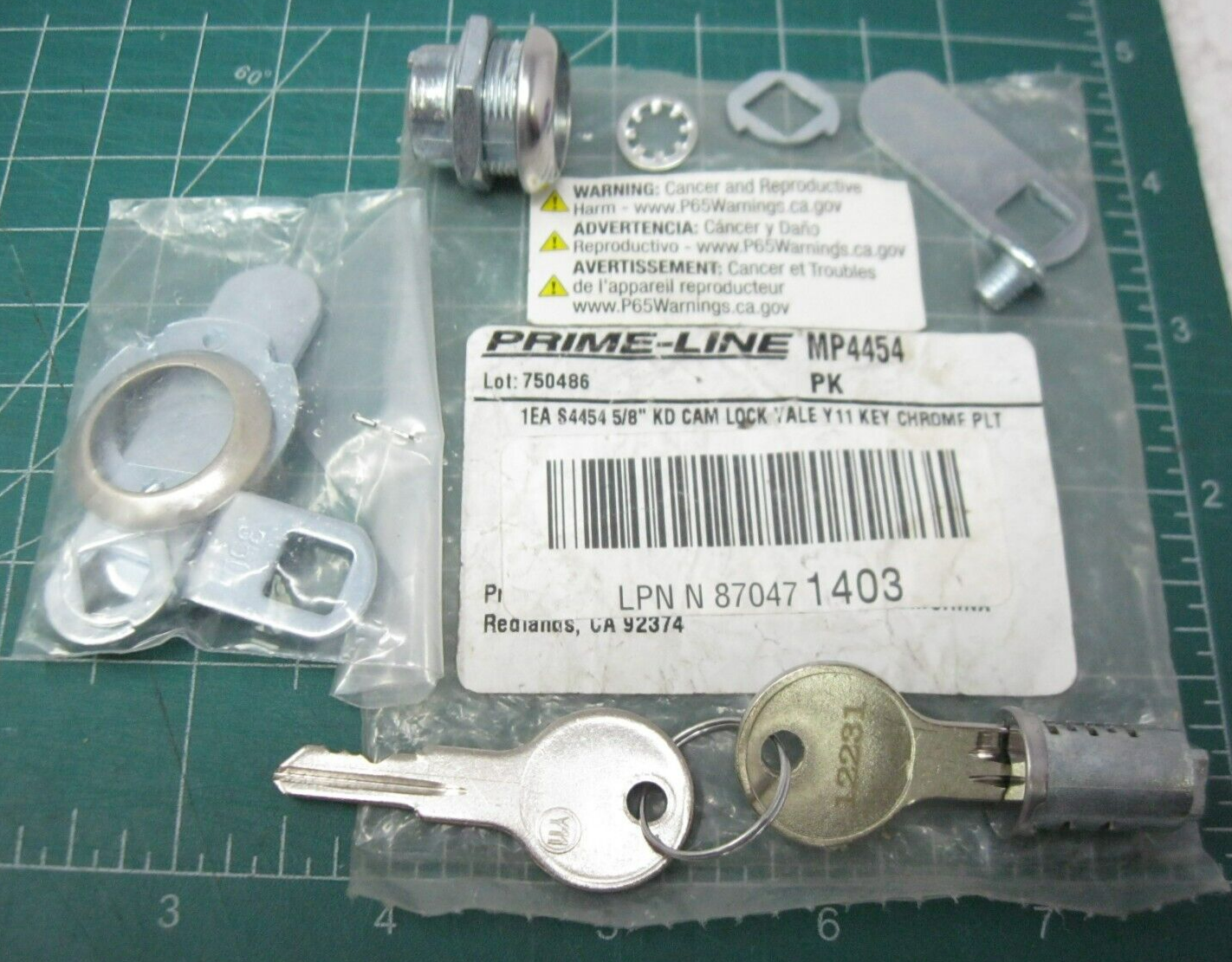 Prime-Line MP4454 Cabinet Lock, 5/8 in, Diecast with Steel Cams MP4454