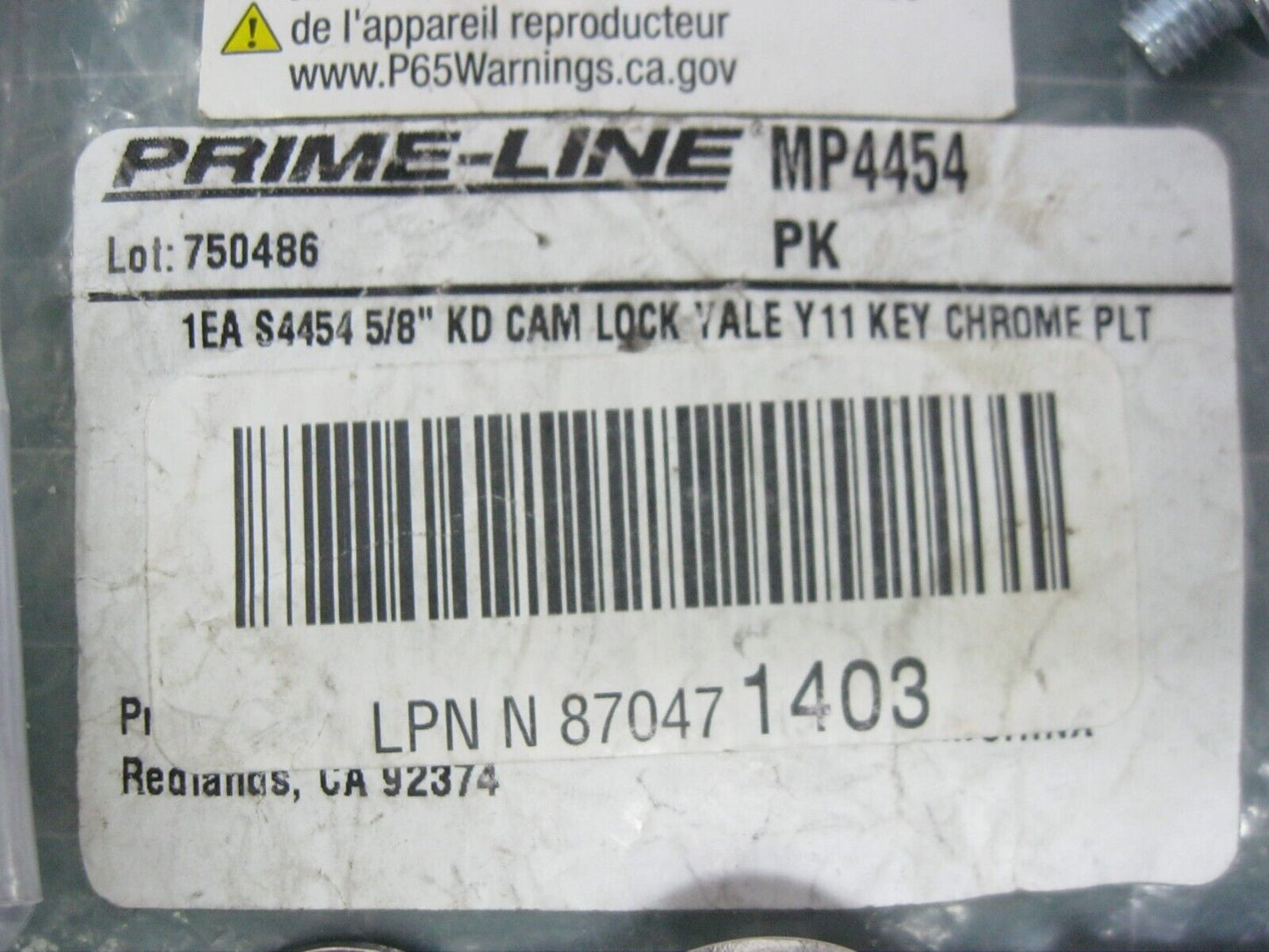 Prime-Line MP4454 Cabinet Lock, 5/8 in, Diecast with Steel Cams MP4454