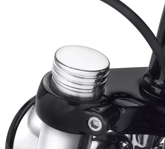 GENUINE OEM Harley Davidson Chrome Upper Fork Nut Covers 45500514 KIT 2pcs