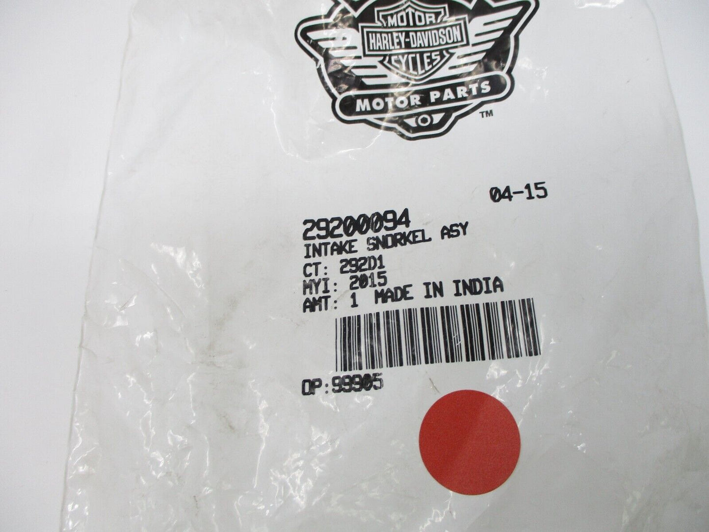 2015 HARLEY DAVIDSON REVOLUTION X XG750 AIRBOX AIR INTAKE SNORKEL 29200094