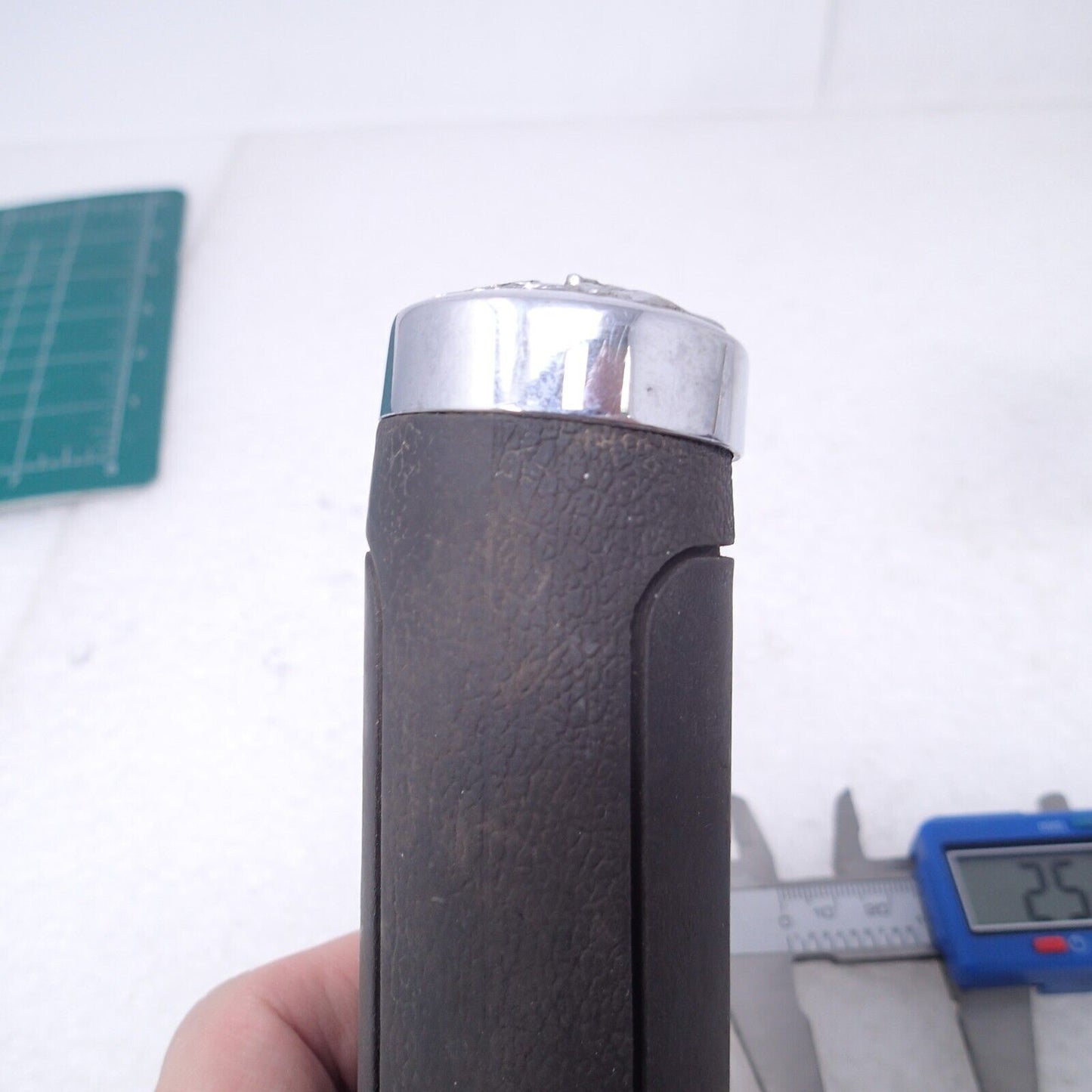 Vtg  GALINDO DESIGNS Hand Grips 1" Rubber Chrome Chopper USA Made ONE SINGLE!