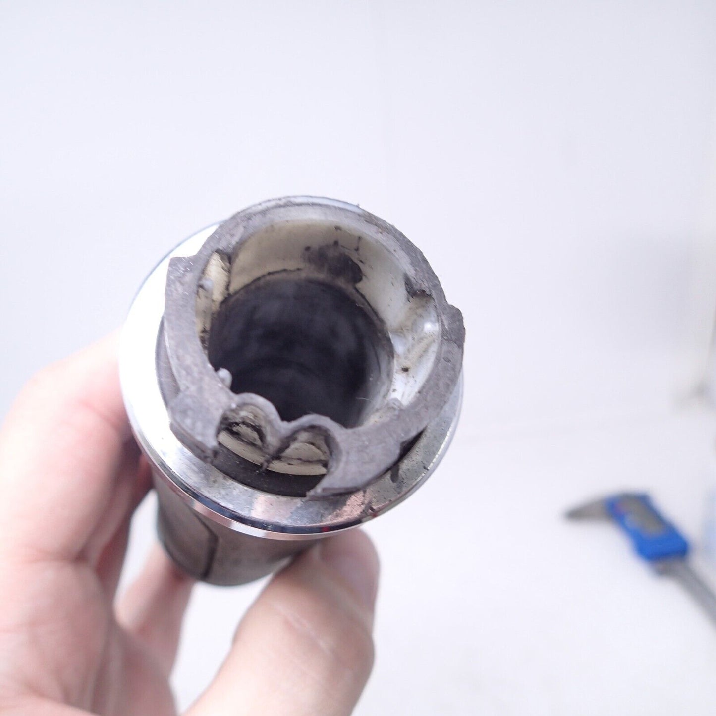 Vtg  GALINDO DESIGNS Hand Grips 1" Rubber Chrome Chopper USA Made ONE SINGLE!