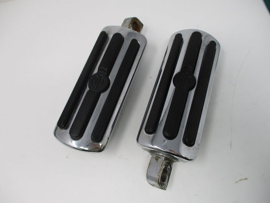 GENUINE HARLEY DAVIDSON CHROME & RUBBER BAR & SHIELD OVERSIZED FOOTPEGS 50500-03