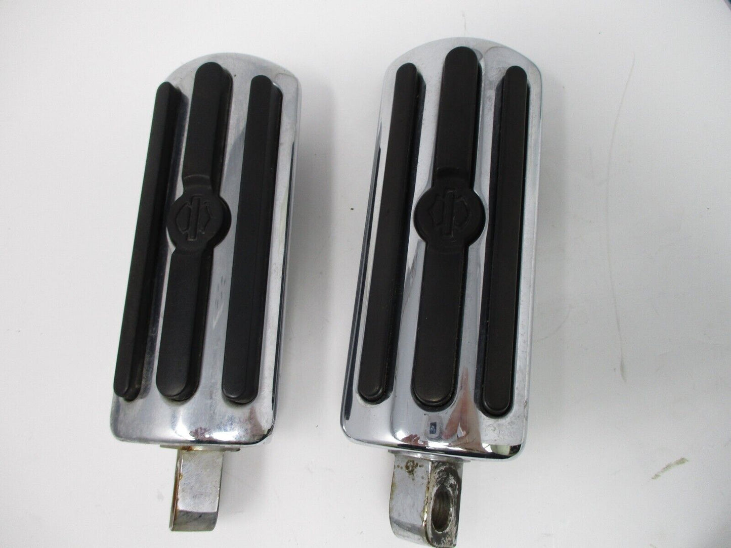 GENUINE HARLEY DAVIDSON CHROME & RUBBER BAR & SHIELD OVERSIZED FOOTPEGS 50500-03