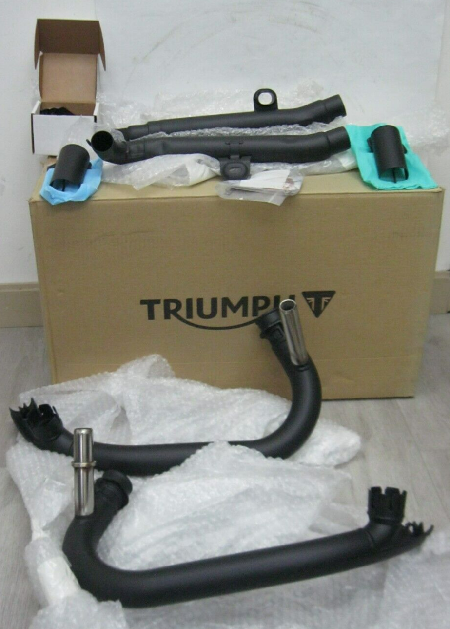 Triumph OEM 17-20 Thruxton/Bonneville Black Exhaust Headers (PAIR) A9600650