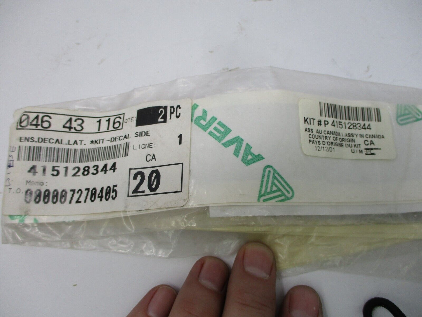 SKIDOO MXZ decal 2003 MXZ RH Lower Side Hood OEM Decal 415128344