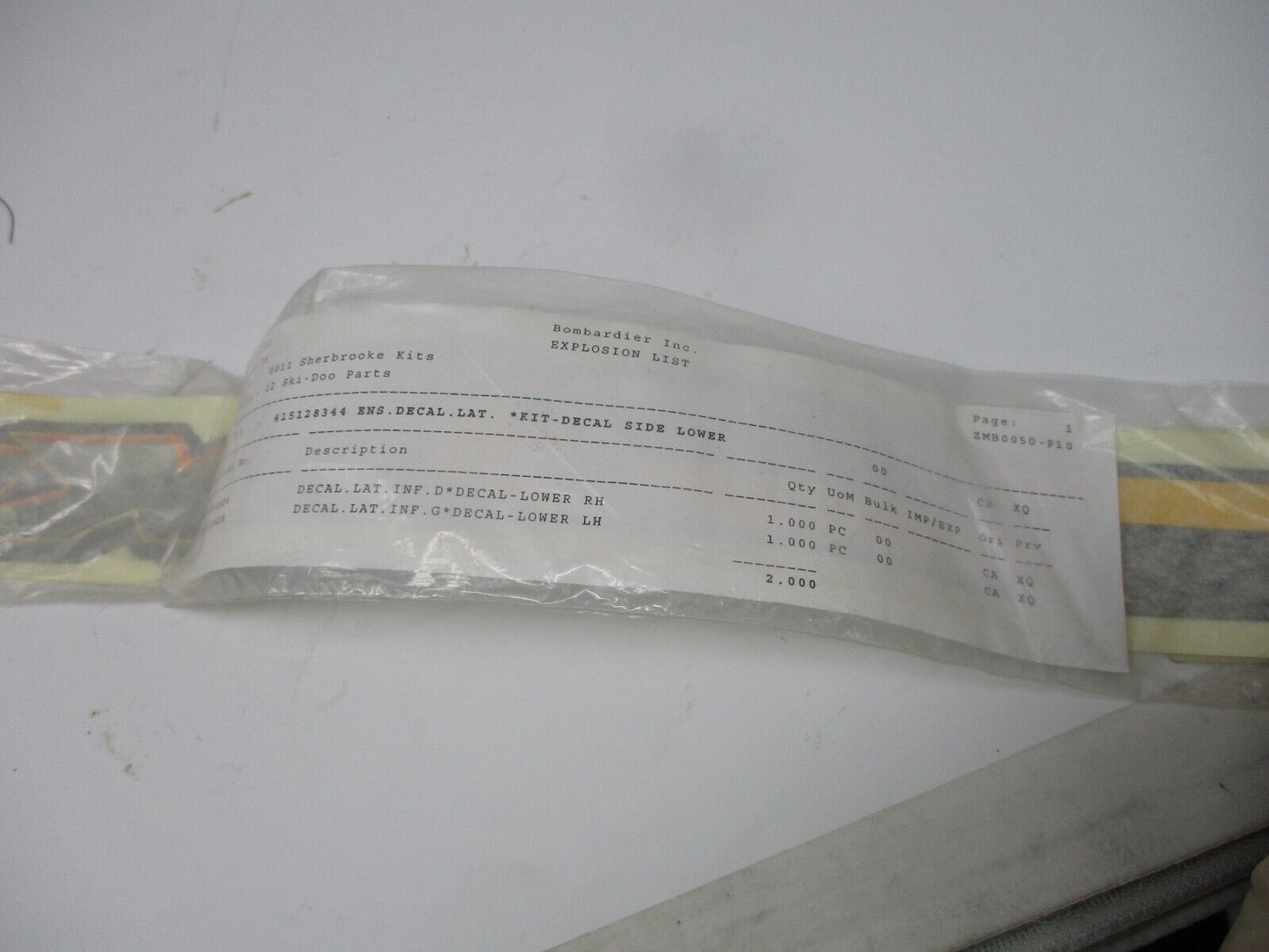 SKIDOO MXZ decal 2003 MXZ RH Lower Side Hood OEM Decal 415128344