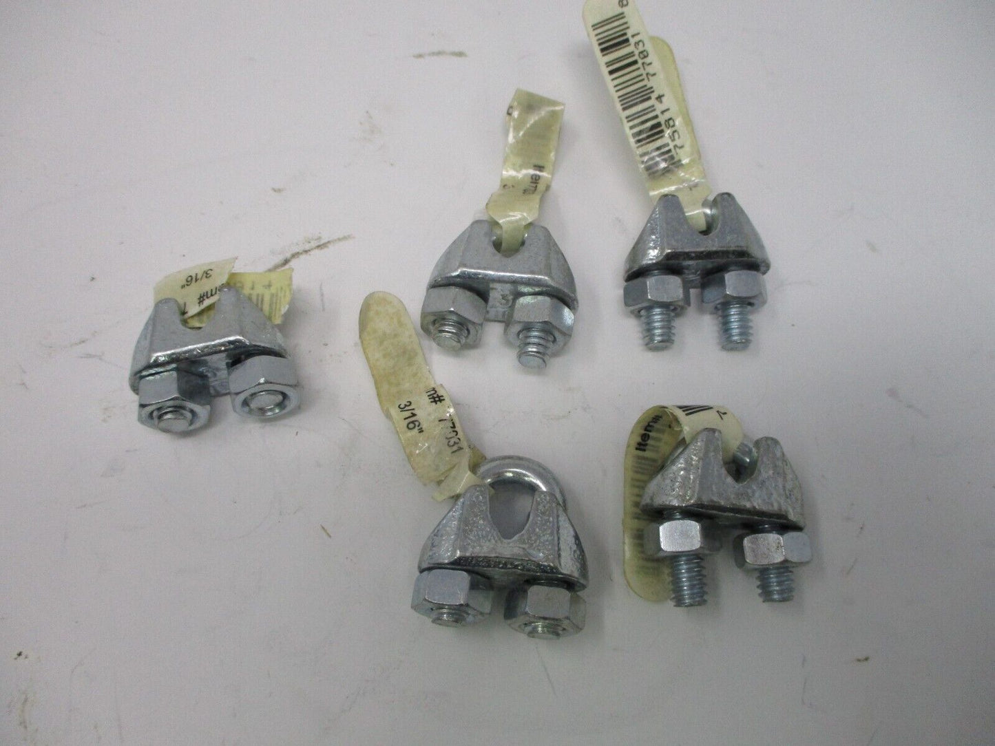 Dynaline 77031 Wire Rope Clip, 3/16 in Cable NEW! SET 5pcs