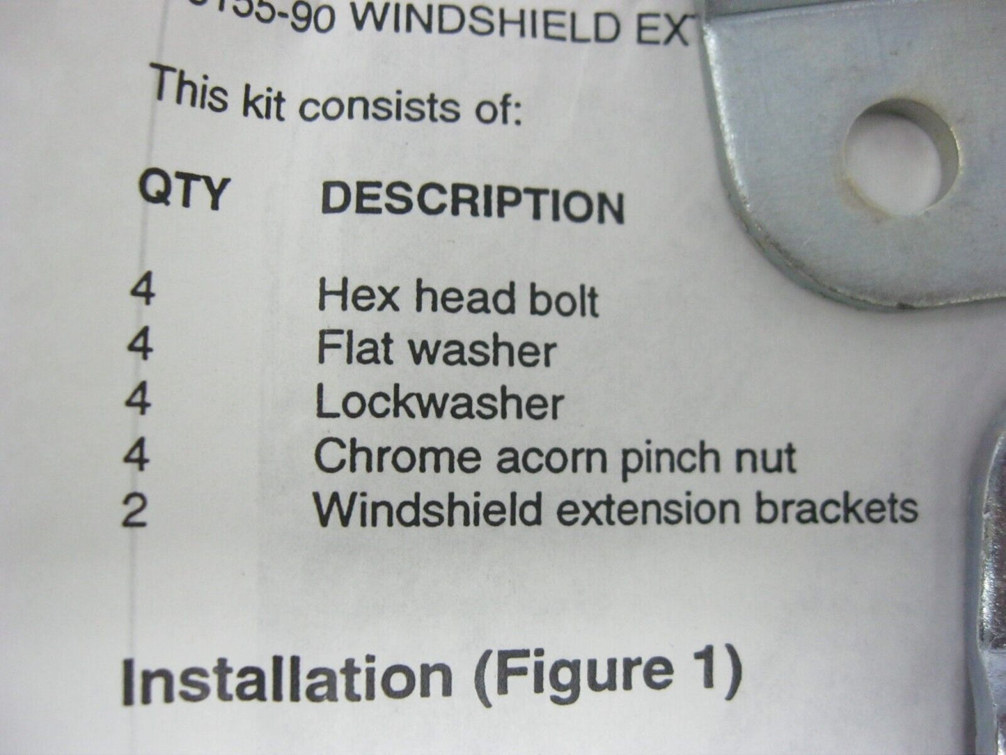 Harley-Davidson OEM Fatboy Windshield Bracket Kit (Bag Opened) 58155-90