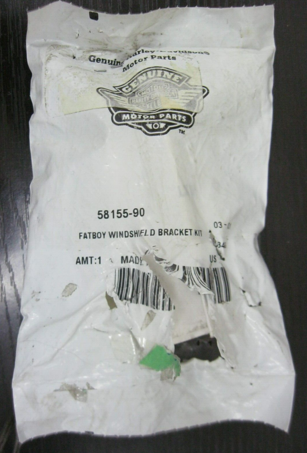 Harley-Davidson OEM Fatboy Windshield Bracket Kit (Bag Opened) 58155-90