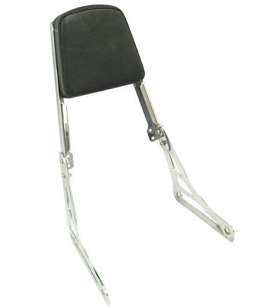 Chrome Backrest Sissy Bar With Leather Pad For Harley Softail Flstc Flstf Flstn