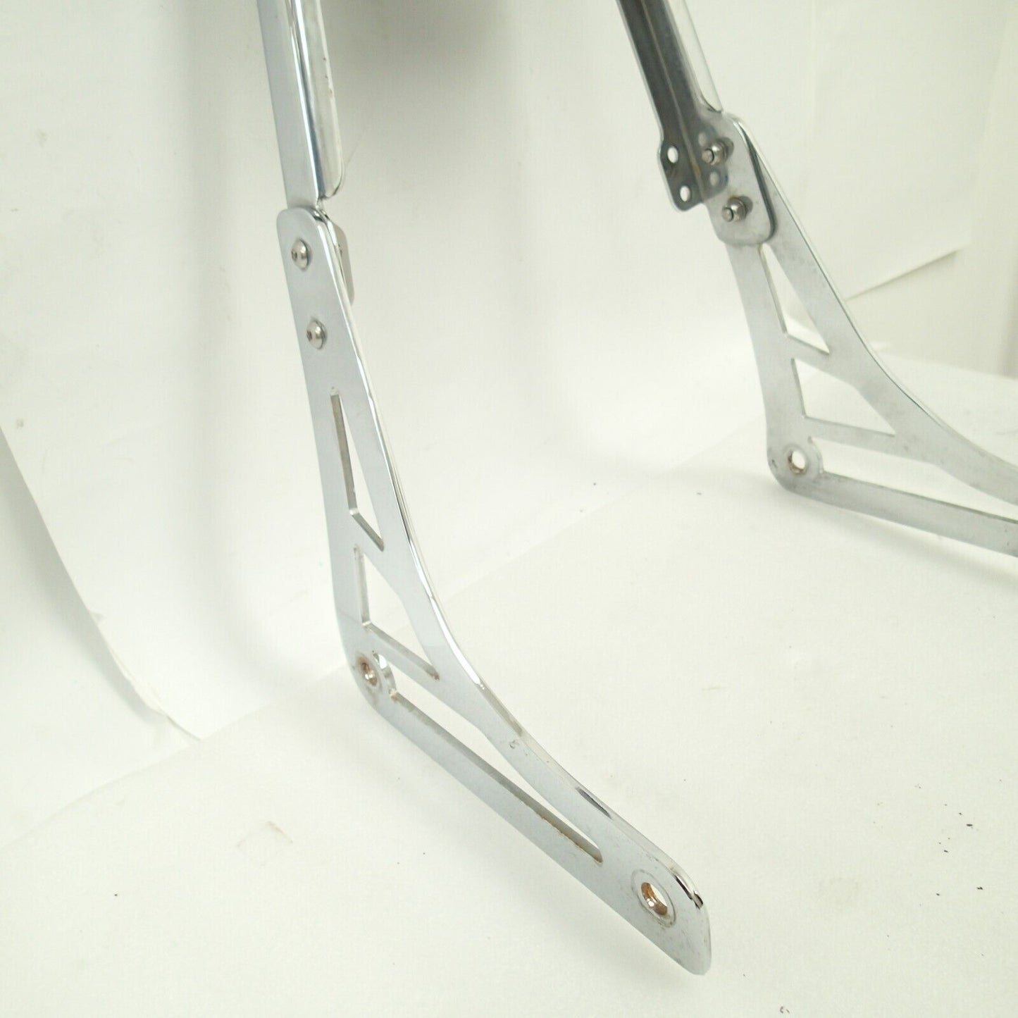 Chrome Backrest Sissy Bar With Leather Pad For Harley Softail Flstc Flstf Flstn