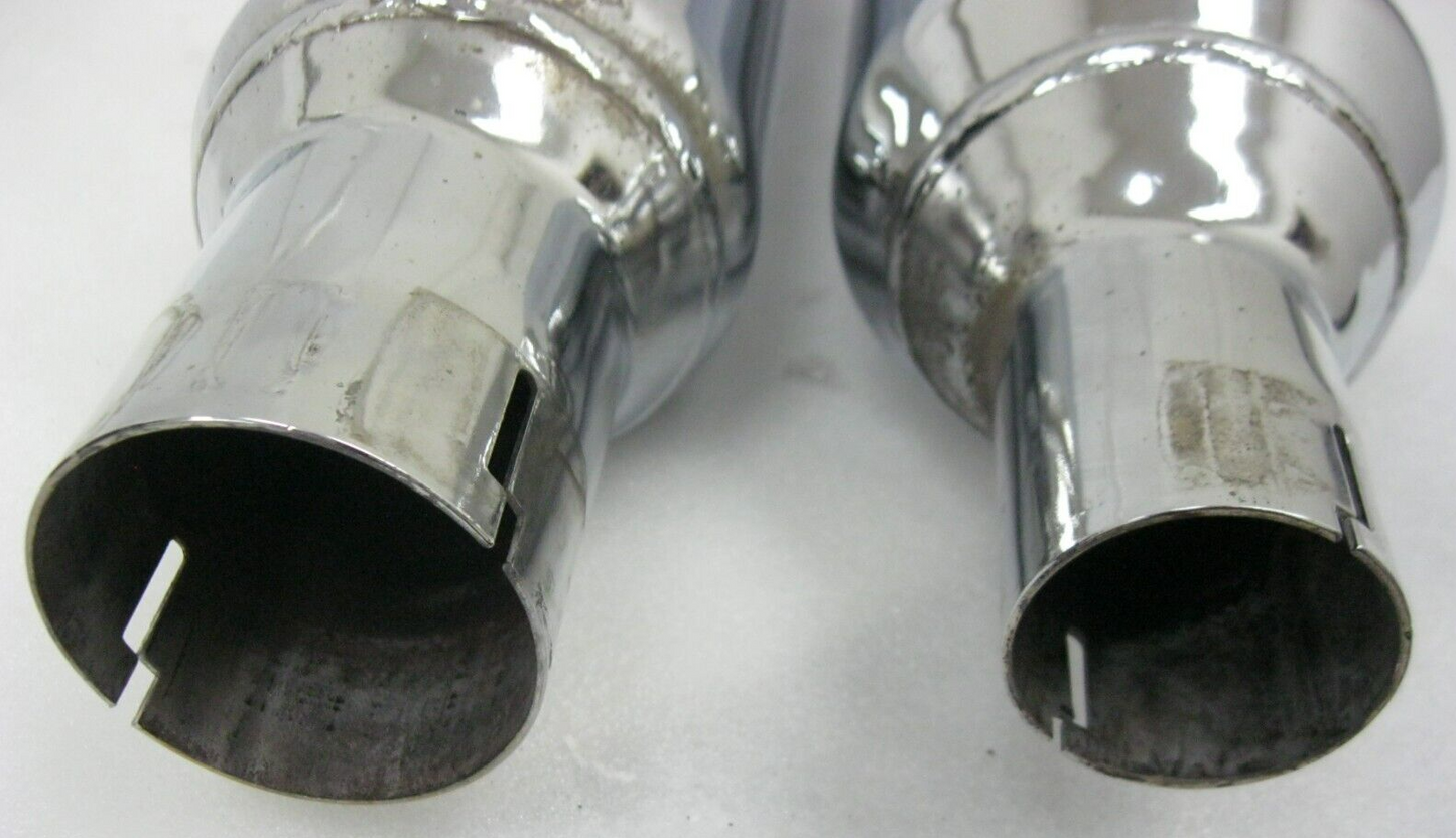 Harley-Davidson 21 & Later M8 CVO Chrome Mufflers 64900731A/32 & Caps 65100170