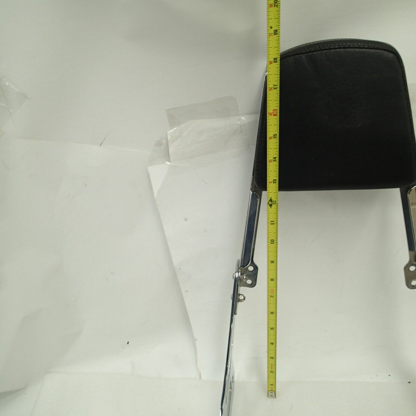 Chrome Backrest Sissy Bar With Leather Pad For Harley Softail Flstc Flstf Flstn