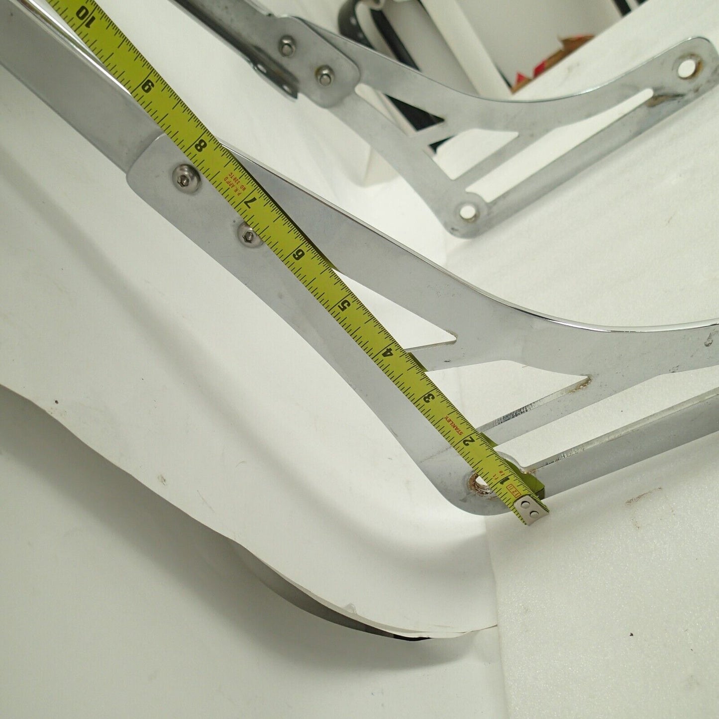 Chrome Backrest Sissy Bar With Leather Pad For Harley Softail Flstc Flstf Flstn