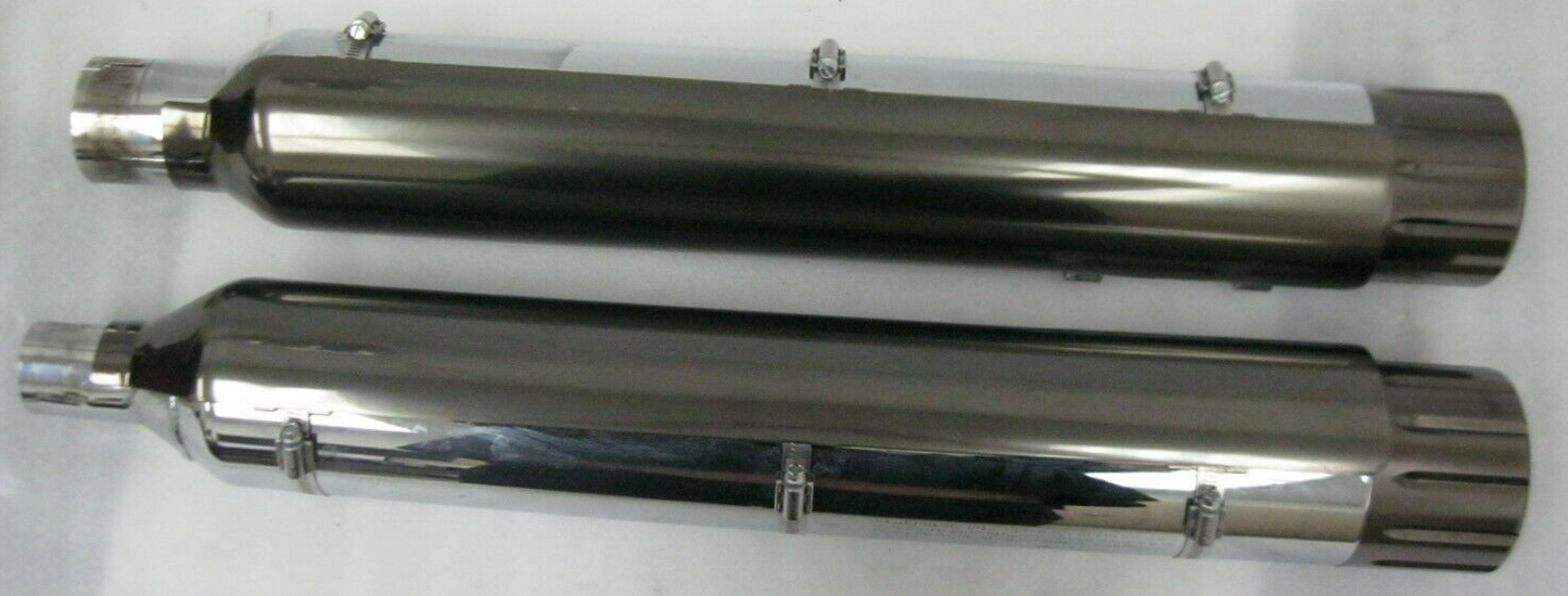 Harley-Davidson CVO M8 CVO Mufflers 64900731/2 & Smoked Satin End Caps 65100144