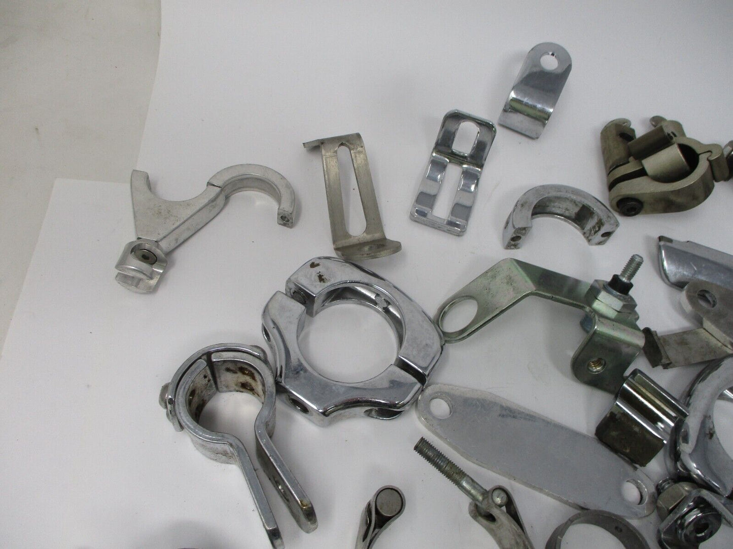 Miscellaneous Collection of Harley & Custom Clamps & Brackets (6Lbs)