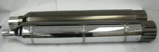 Harley-Davidson CVO M8 CVO Mufflers 64900731/2 & Smoked Satin End Caps 65100144