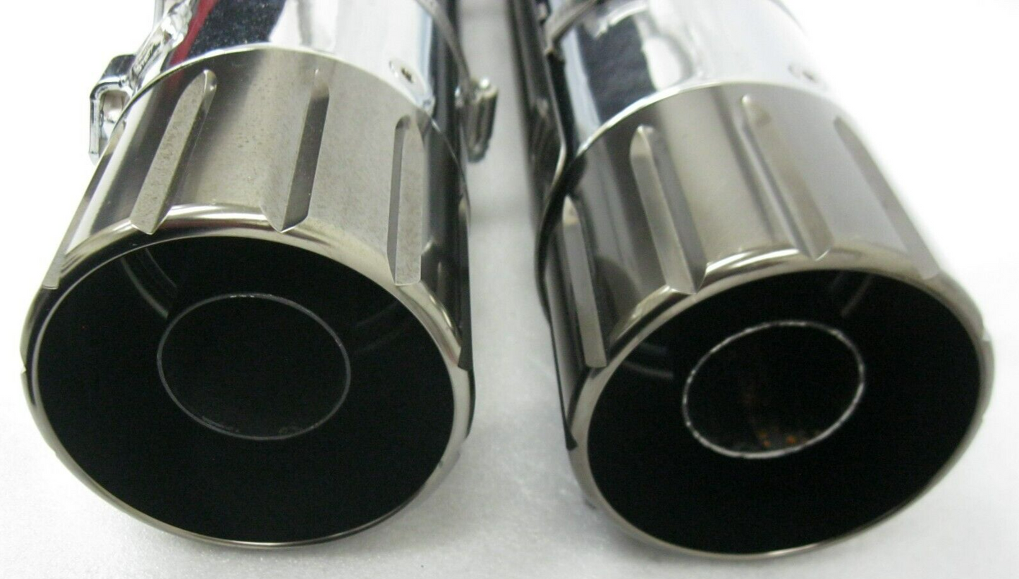 Harley-Davidson CVO M8 CVO Mufflers 64900731/2 & Smoked Satin End Caps 65100144