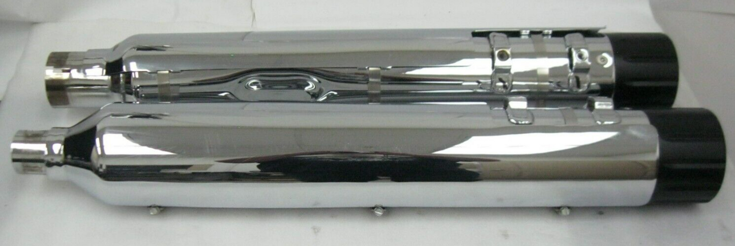Harley-Davidson OEM 2017 CVO Chrome Mufflers 64900256/7 & End Caps 65100059