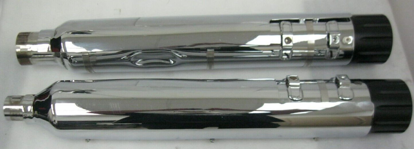 Harley-Davidson OEM 2017 CVO Chrome Mufflers 64900256/7 & End Caps 65100059
