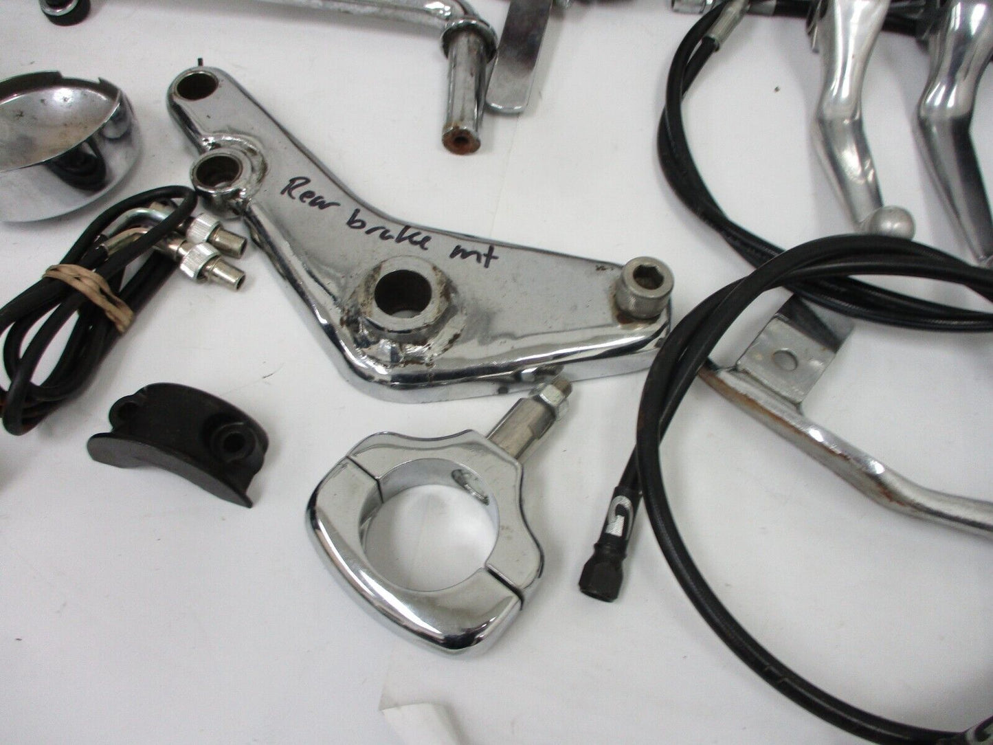 Huge Misc. Parts Lot Harley Kick Stand Clamp clutch hose mount etc. 15.4lb