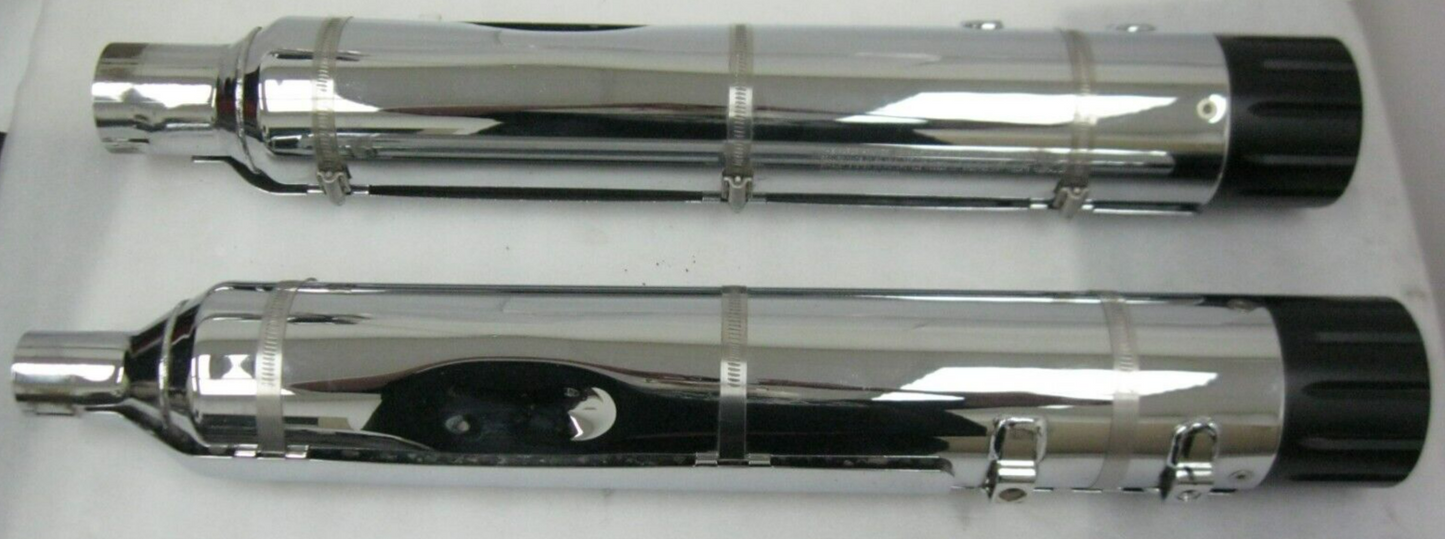 Harley-Davidson OEM 2017 CVO Chrome Mufflers 64900256/7 & End Caps 65100059