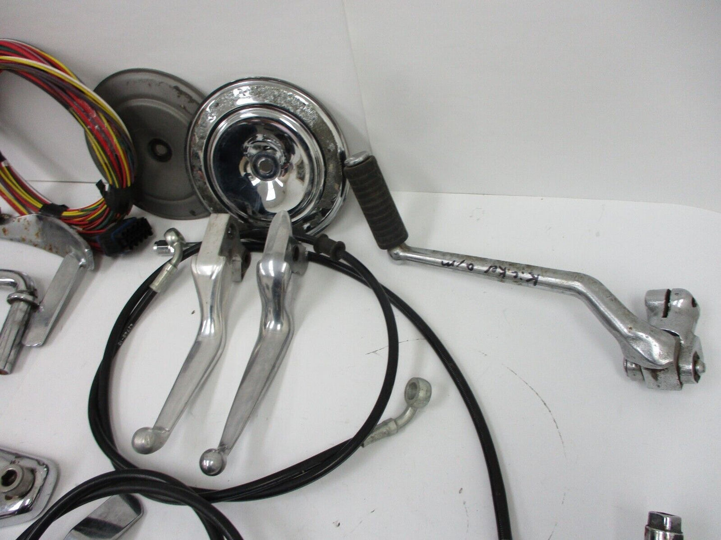 Huge Misc. Parts Lot Harley Kick Stand Clamp clutch hose mount etc. 15.4lb