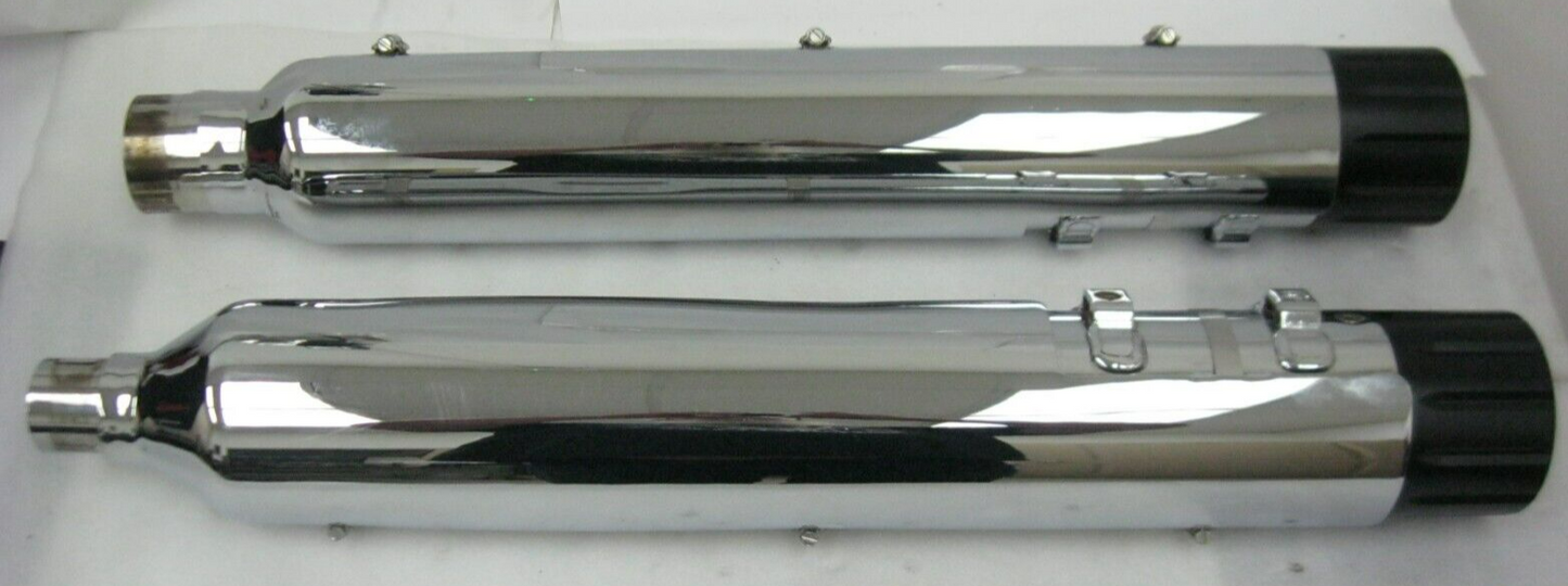 Harley-Davidson OEM 2017 CVO Chrome Mufflers 64900256/7 & End Caps 65100059