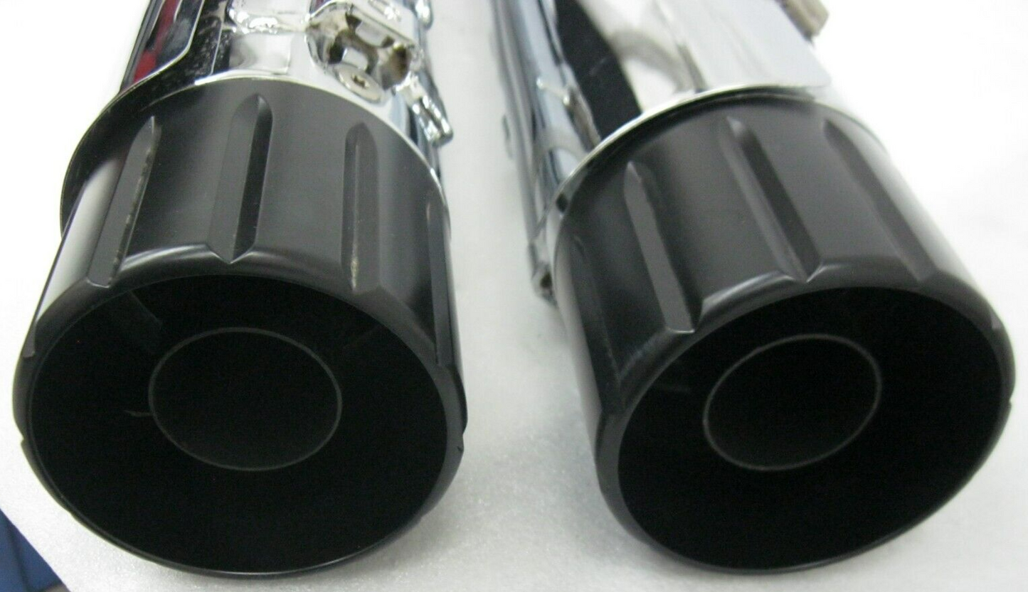 Harley-Davidson OEM 2017 CVO Chrome Mufflers 64900256/7 & End Caps 65100059