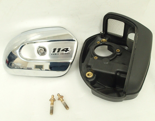 Harley 114 Chrome OEM Air Filter Cleaner Assembly M8 Touring Cover M8