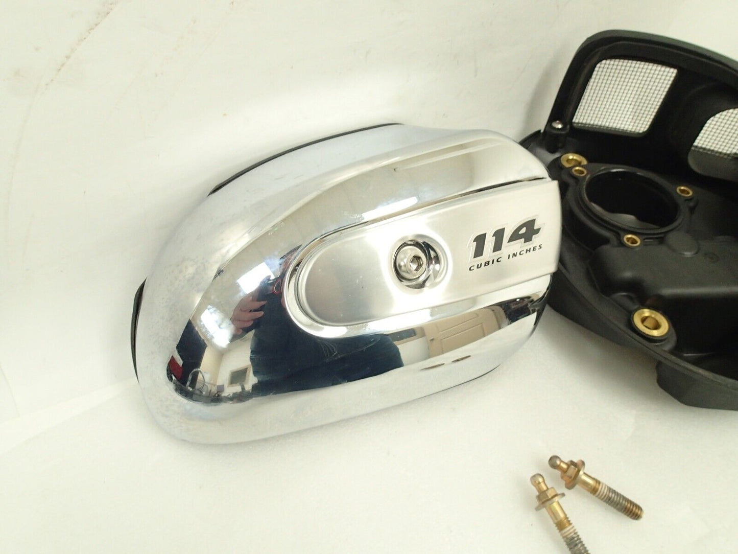 Harley 114 Chrome OEM Air Filter Cleaner Assembly M8 Touring Cover M8