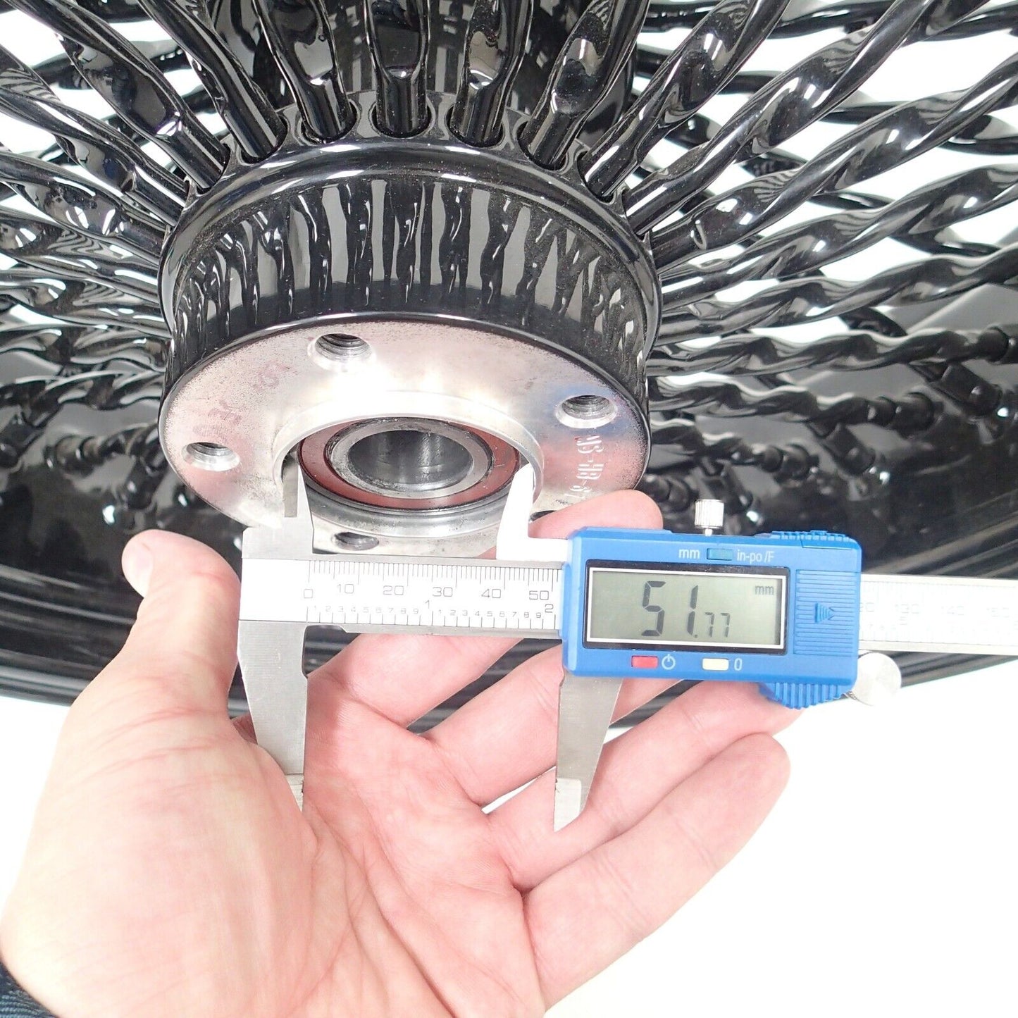 DNA 18" 18X5.5 CALI FAT SPOKE WHEEL 52 STAINLESS  HARLEY SOFTAIL DYNA REAR RIM