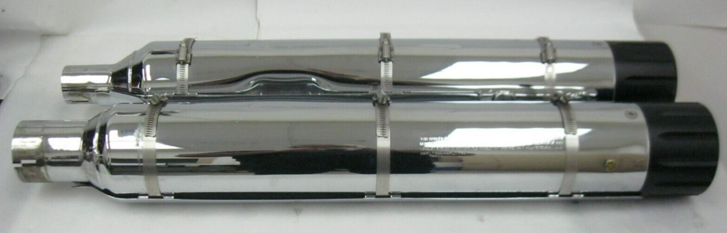 Harley-Davidson OEM 2017 CVO Chrome Mufflers 64900256/7 & End Caps 65100059