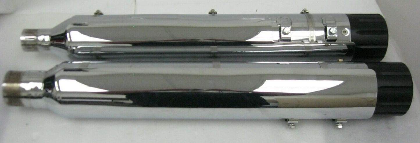 Harley-Davidson OEM 2017 CVO Chrome Mufflers 64900256/7 & End Caps 65100059
