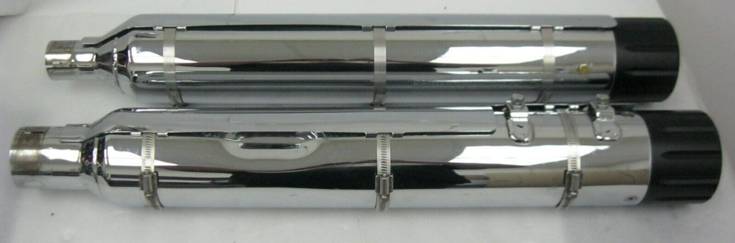 Harley-Davidson OEM 2017 CVO Chrome Mufflers 64900256/7 & End Caps 65100059
