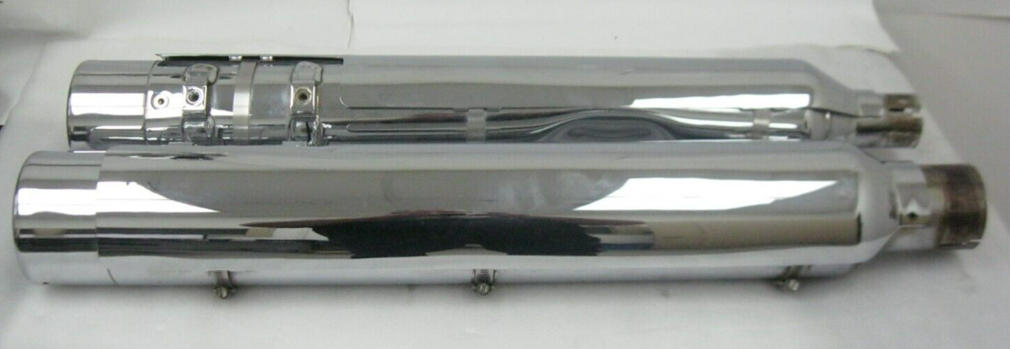 Harley-Davidson OEM 2017 CVO Chrome Mufflers 64900256/7 & End Caps 64800039
