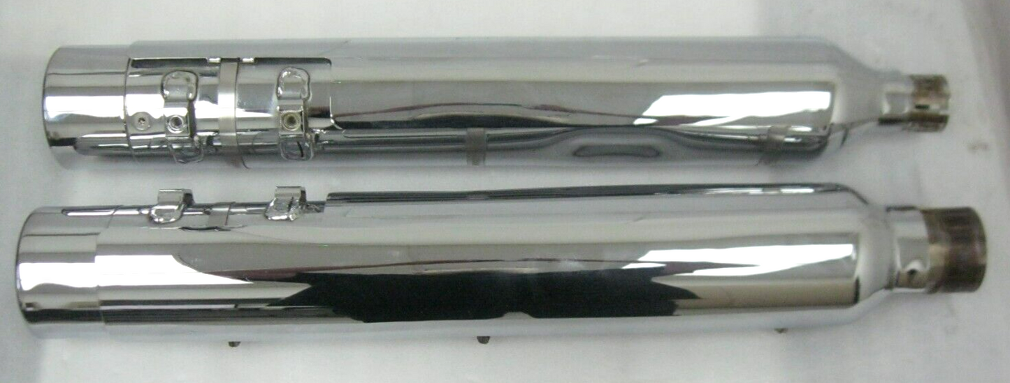 Harley-Davidson OEM 2017 CVO Chrome Mufflers 64900256/7 & End Caps 64800039