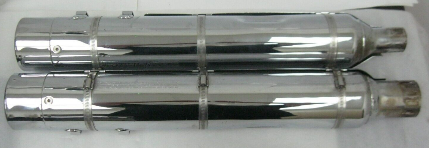 Harley-Davidson OEM 2017 CVO Chrome Mufflers 64900256/7 & End Caps 64800039