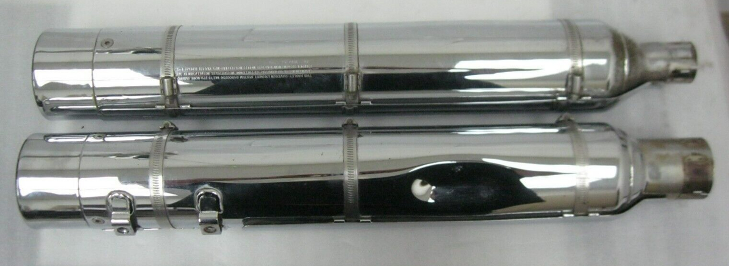 Harley-Davidson OEM 2017 CVO Chrome Mufflers 64900256/7 & End Caps 64800039