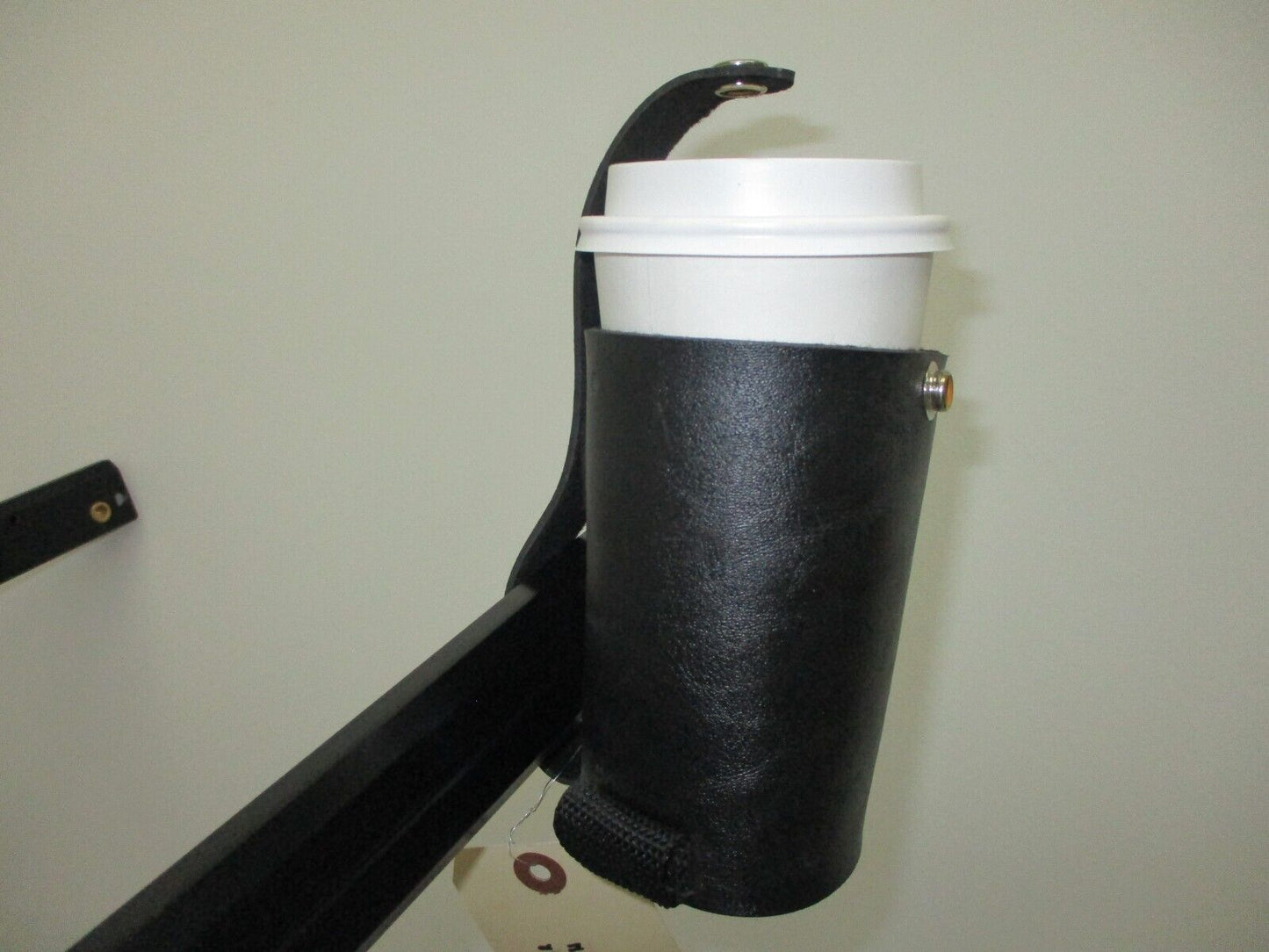 TALISMAN LEATHER Bike Cup HOLDER WITH SNAPS UNIVERSAL FIT HARLEY any Motorcycle