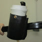TALISMAN LEATHER Bike Cup HOLDER WITH SNAPS UNIVERSAL FIT HARLEY any Motorcycle