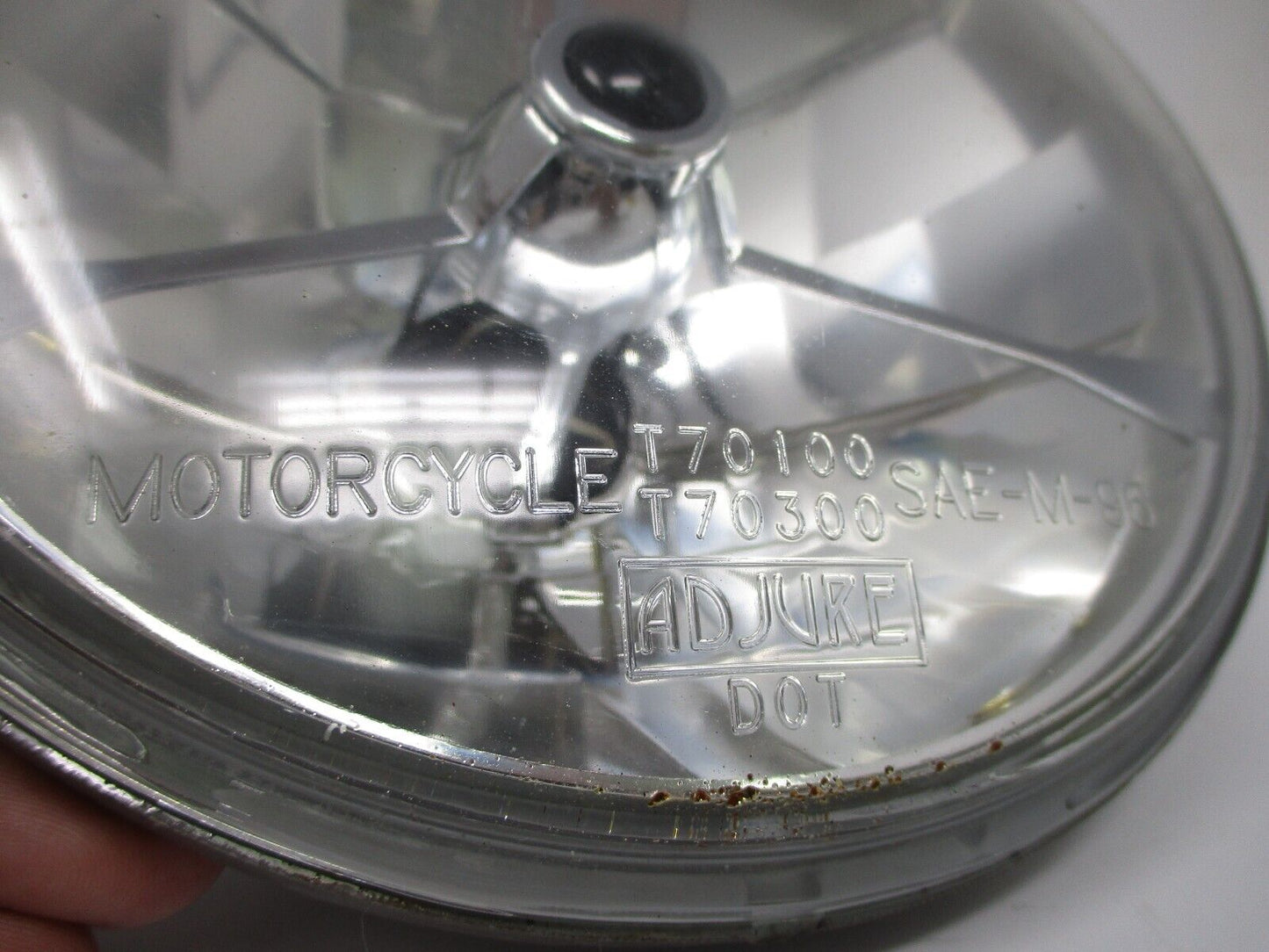 Adjure T70100 7"  Clear Lens Diamond Cut Ice Motorcycle Headlight NO Bulb