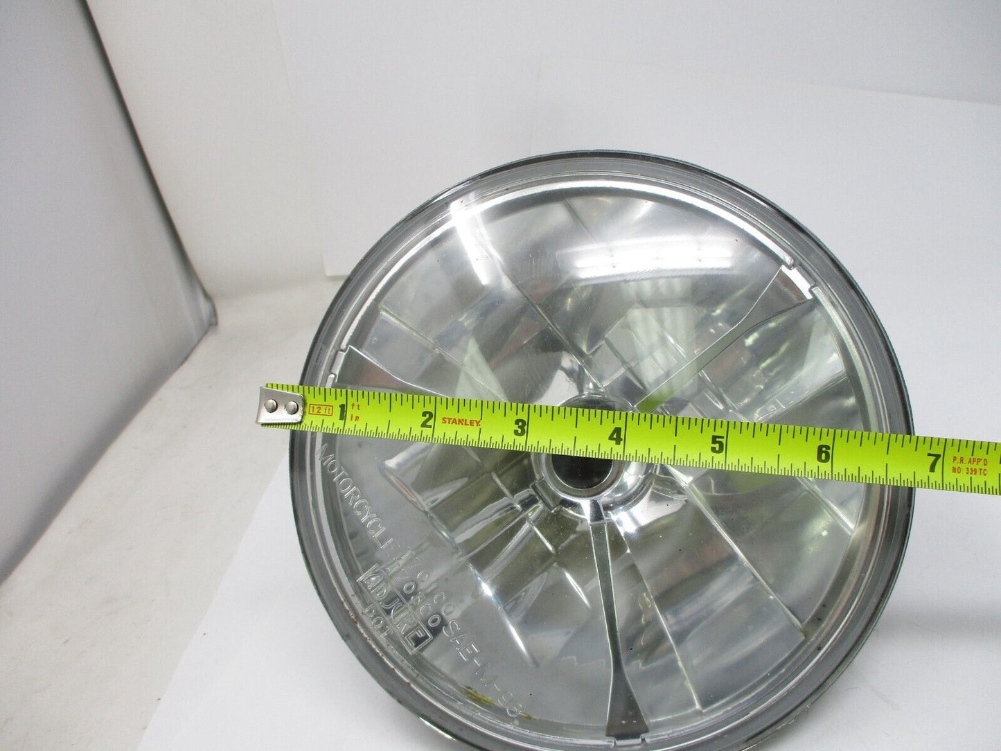Adjure T70100 7"  Clear Lens Diamond Cut Ice Motorcycle Headlight NO Bulb