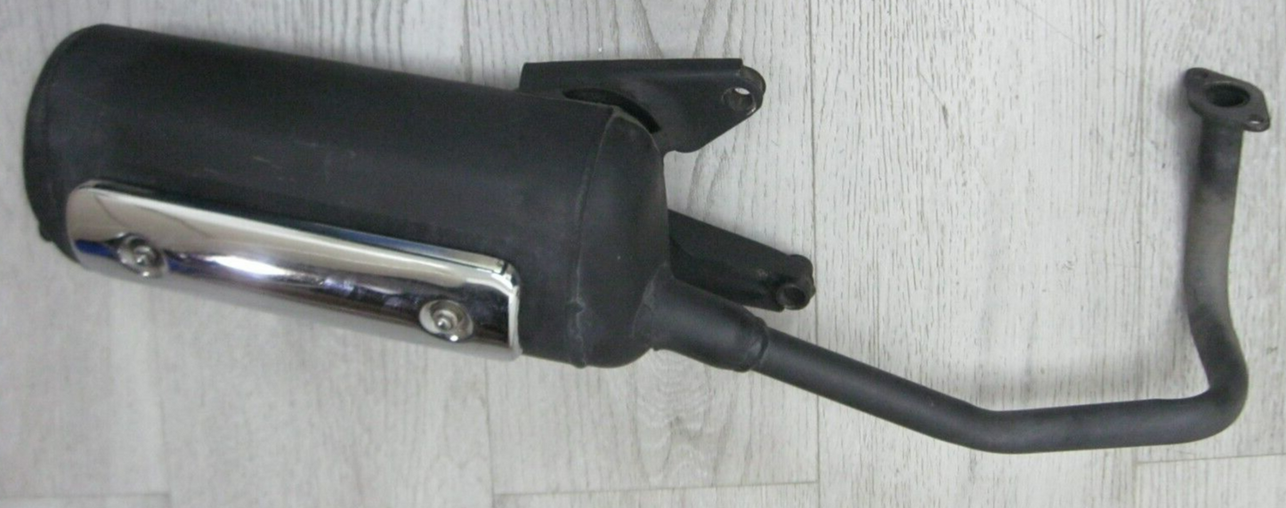 Unbranded Scooter Exhaust Pipe & Muffler - "OUTS" on Bracket. Possibly for GY6